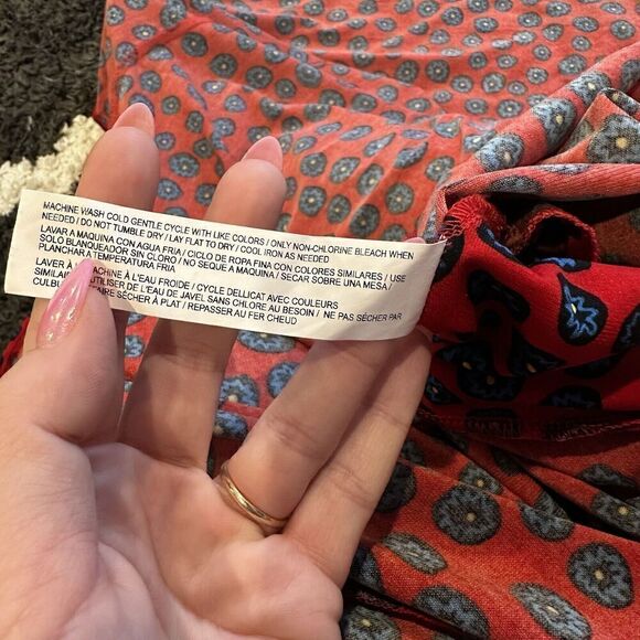 NWT Eloquii Midi Skirt Plus Sz 24 Chiffon Ruffle Flounce Red Circle Asymmetrical - Picture 6 of 8